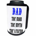 3dRose Xander funny quotes - Dad, the man the myth the legend, blue and black lettering - Can Cooler Bottle Wrap (cc_265876)