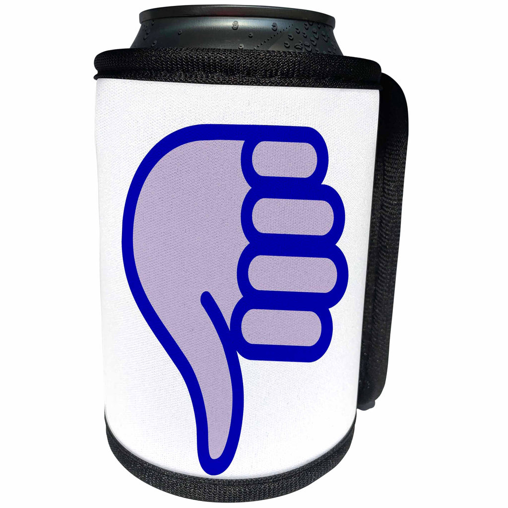 3dRose Thumbs down, blue hand on a white background - Can Cooler Bottle Wrap (cc_265887)