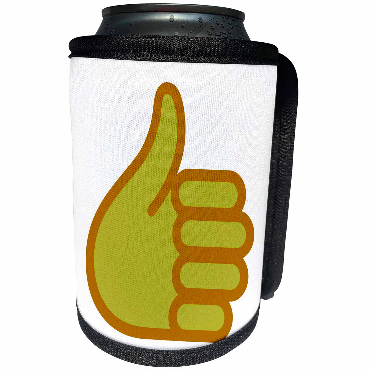 3dRose Thumbs up, yellow hand on a white background - Can Cooler Bottle Wrap (cc_265888)