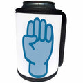 3dRose Xander funny quotes - Fist in the air, picture of blue fist in air on a white background - Can Cooler Bottle Wrap (cc_265889)