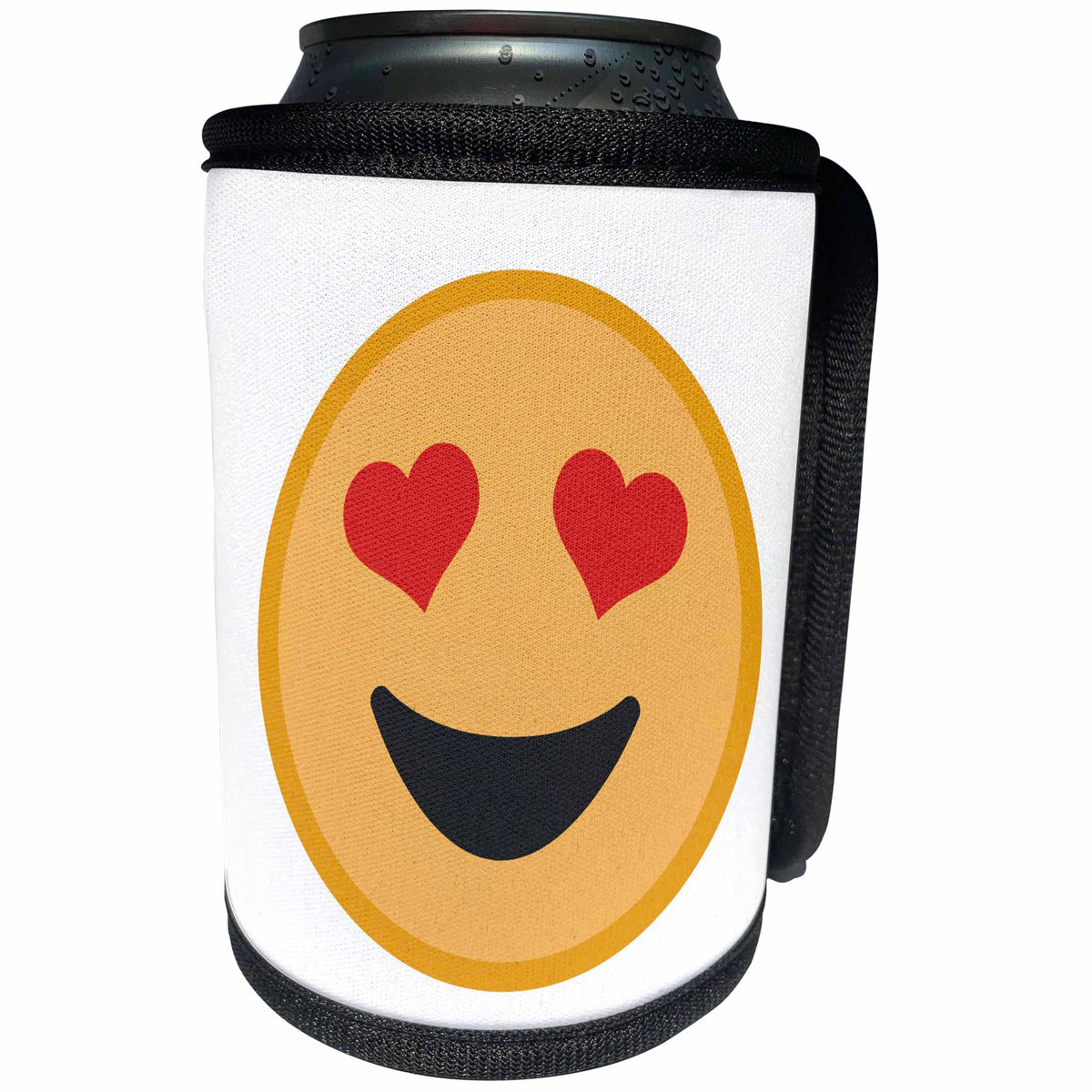3dRose Love, picture of love with heart eyes on white... - Can Cooler Bottle Wrap (cc_265891)