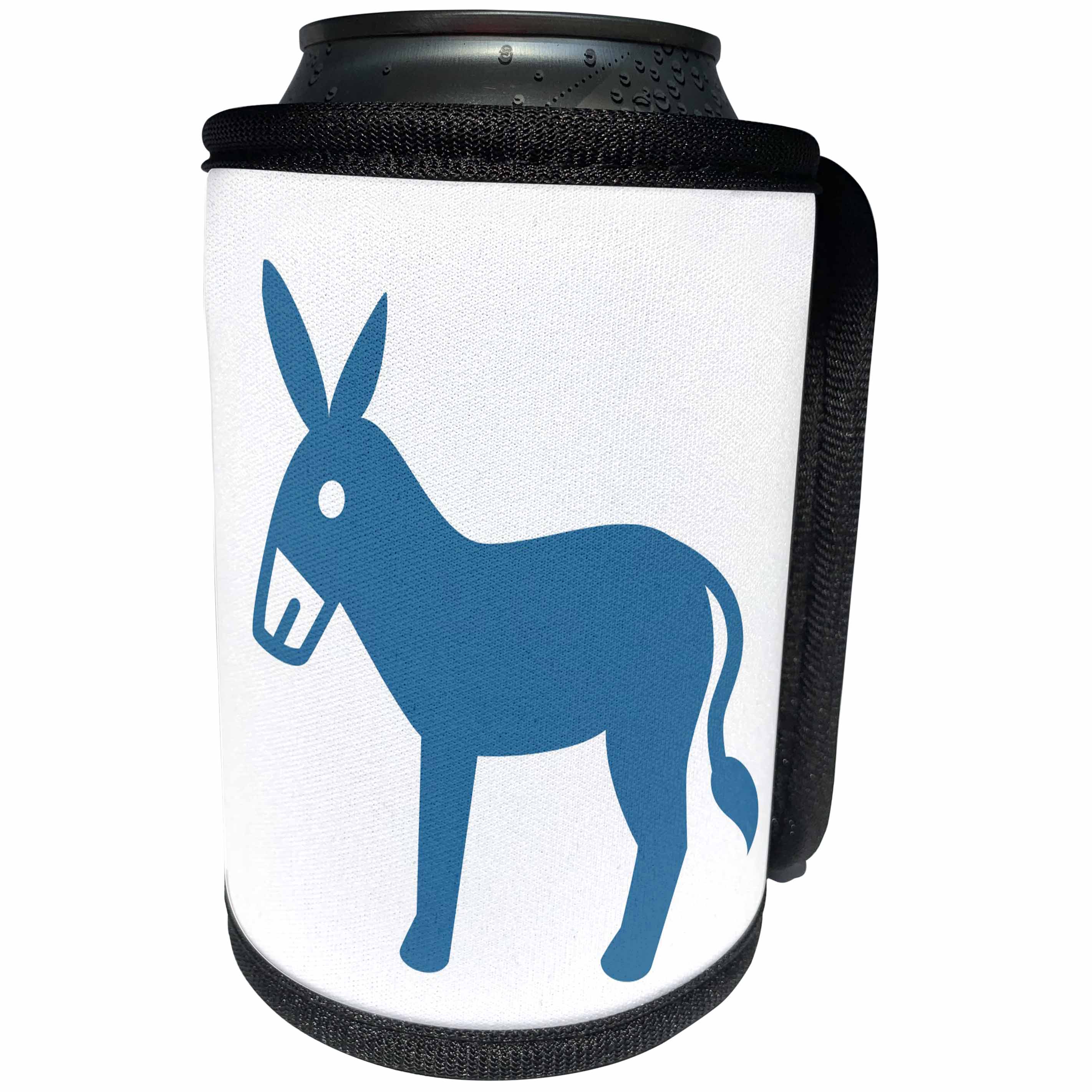 3dRose Xander funny quotes - Donkey, picture of a blue donkey on a white background - Can Cooler Bottle Wrap (cc_265898)