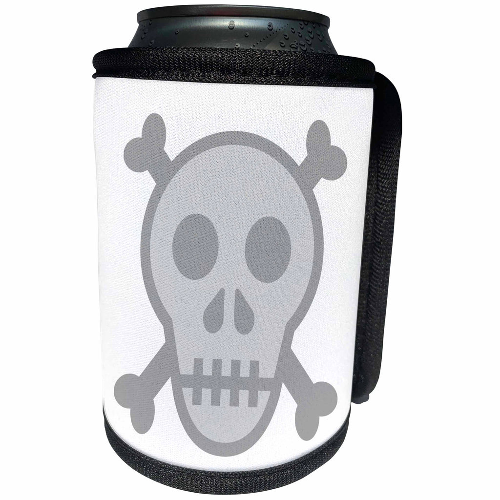 3dRose Xander funny quotes - Skull and crossbones, picture of skull on a white background - Can Cooler Bottle Wrap (cc_265899)
