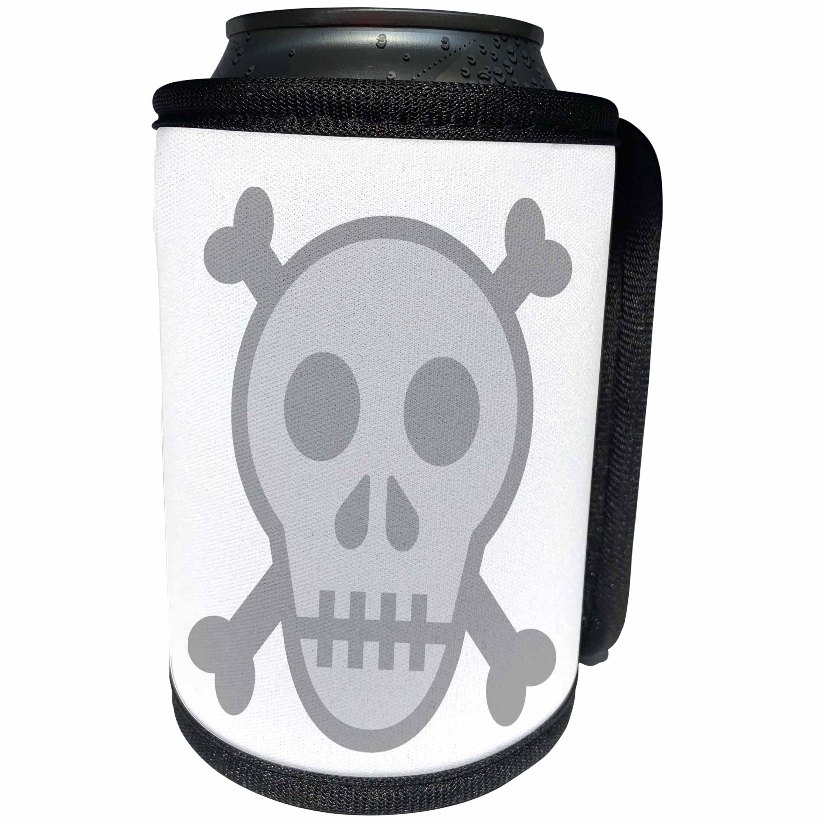 3dRose Xander funny quotes - Skull and crossbones, picture of skull on a white background - Can Cooler Bottle Wrap (cc_265899)
