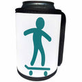 3dRose Xander inspirational images - Skateboarder, picture of a skateboarder on a white background - Can Cooler Bottle Wrap (cc_265902)