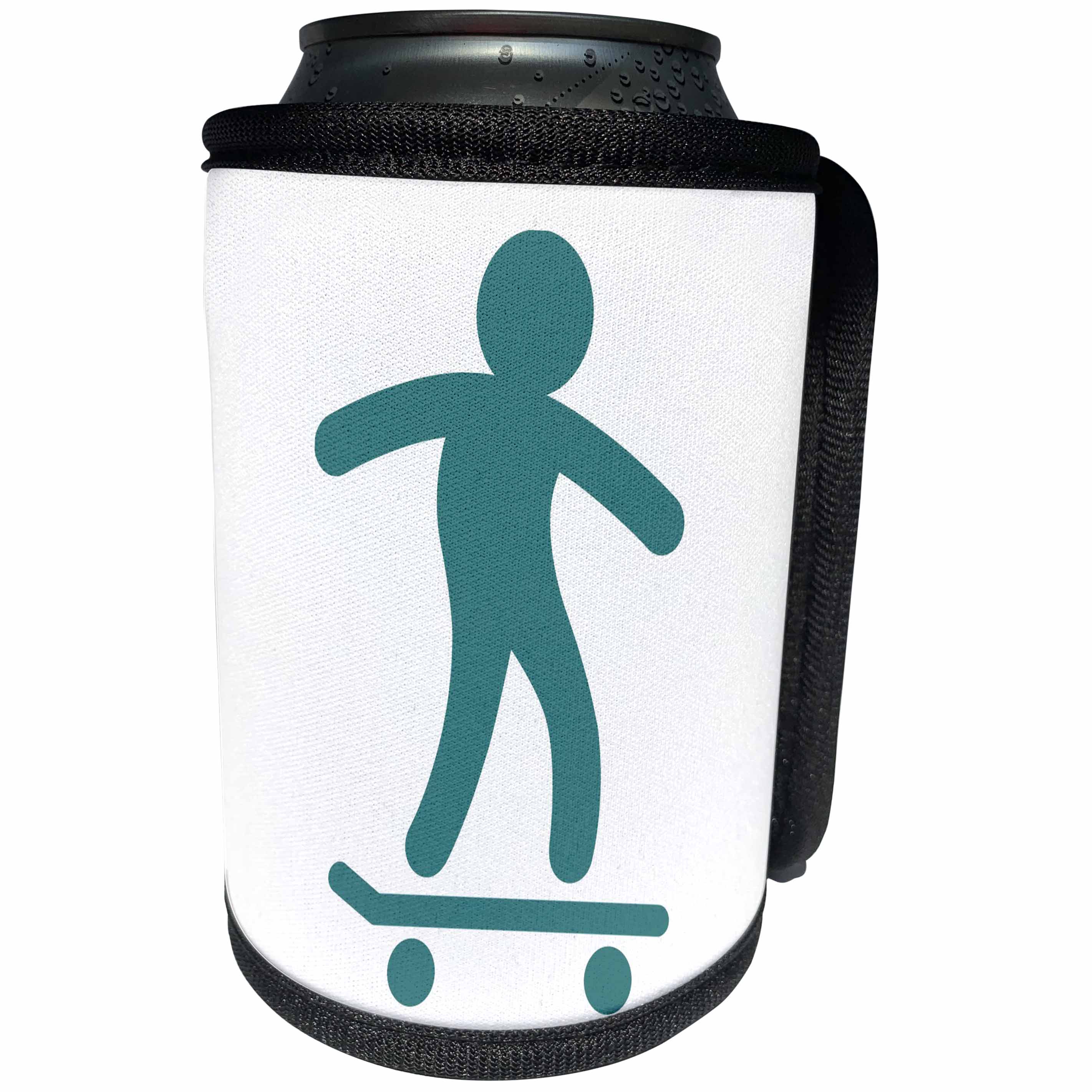 3dRose Xander inspirational images - Skateboarder, picture of a skateboarder on a white background - Can Cooler Bottle Wrap (cc_265902)