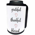 3dRose Xander inspirational quotes - Grateful, thankful, blessed, black letters with picture of hearts - Can Cooler Bottle Wrap (cc_265914)