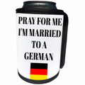 3dRose Xander funny quotes - Pray for me Im married to a German, picture of a German flag - Can Cooler Bottle Wrap (cc_265945)