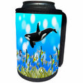 3dRose Ocean Art - Killer whale under water ocean art with ocean fish and coral accents - Can Cooler Bottle Wrap (cc_265957)