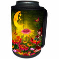3dRose Flowers - Beautiful Sunflowers and Crescent Yellow Fun Moon - Can Cooler Bottle Wrap (cc_265960)