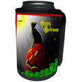 3dRose Dawn Gagnon Photography Halloween Designs - Black Cat Gazing at the moon Halloween design - Can Cooler Bottle Wrap (cc_265986)
