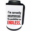 3dRose Tory Anne Collections Quotes - IM CURRENTLY UNSUPERVISED THE POSSIBILITIES ARE ENDLESS - Can Cooler Bottle Wrap (cc_266013)