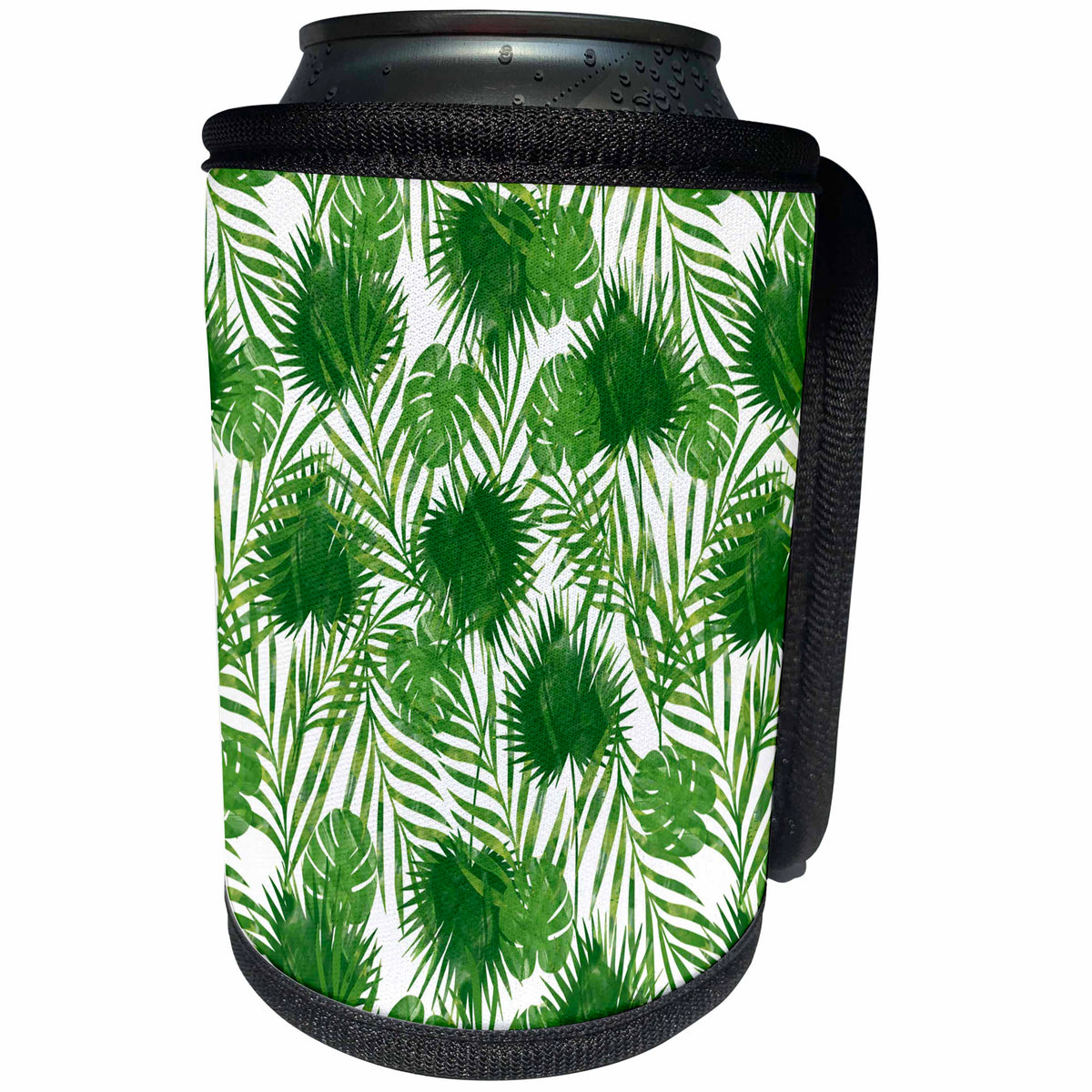 3dRose Janna Salak Designs Prints and Patterns - Tropical Leaves Print - Can Cooler Bottle Wrap (cc_266105)