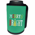 3dRose Janna Salak Designs Christmas - Merry and Bright - Can Cooler Bottle Wrap (cc_266107)