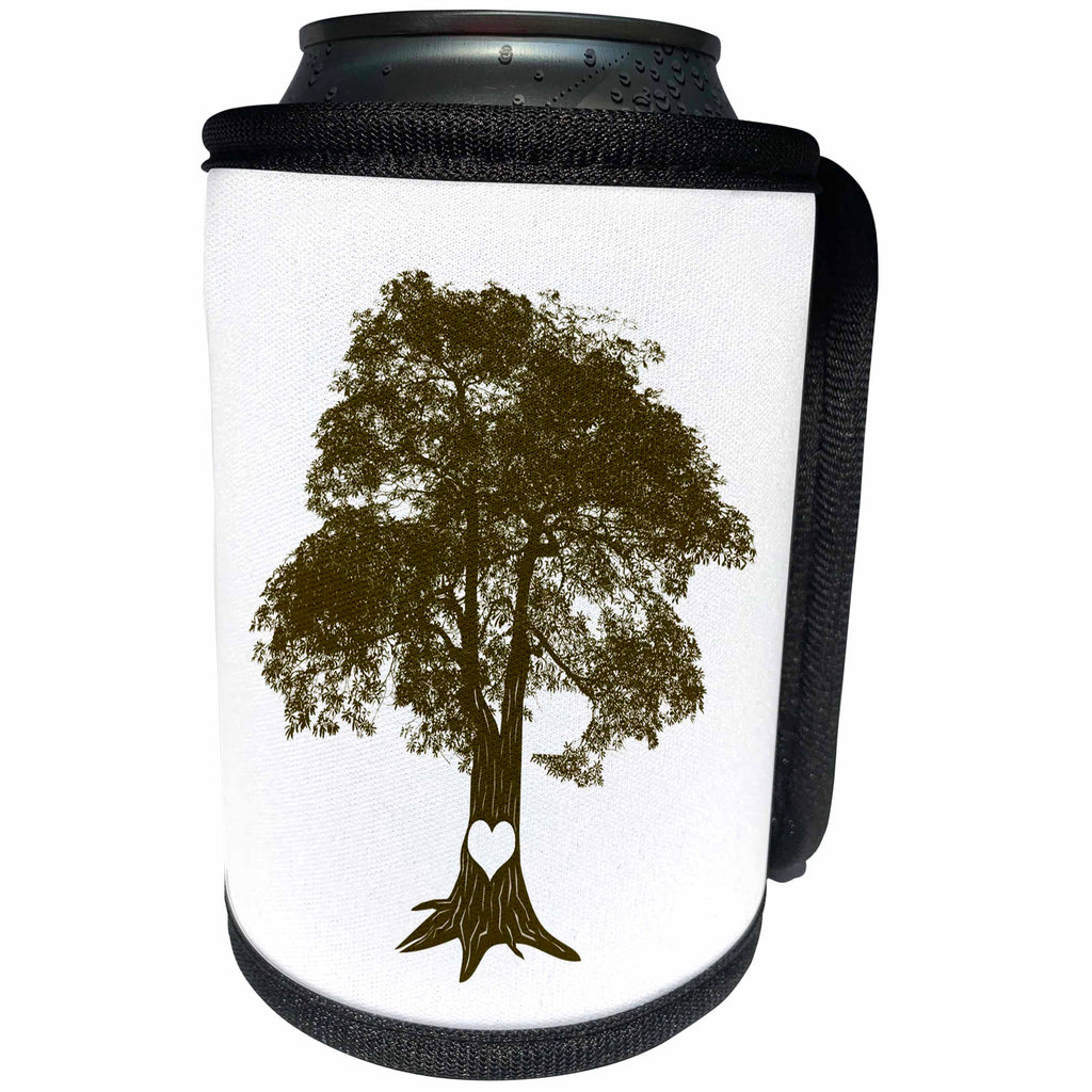 3dRose Janna Salak Designs Love - Heart Carved Oak Tree - Can Cooler Bottle Wrap (cc_266110)