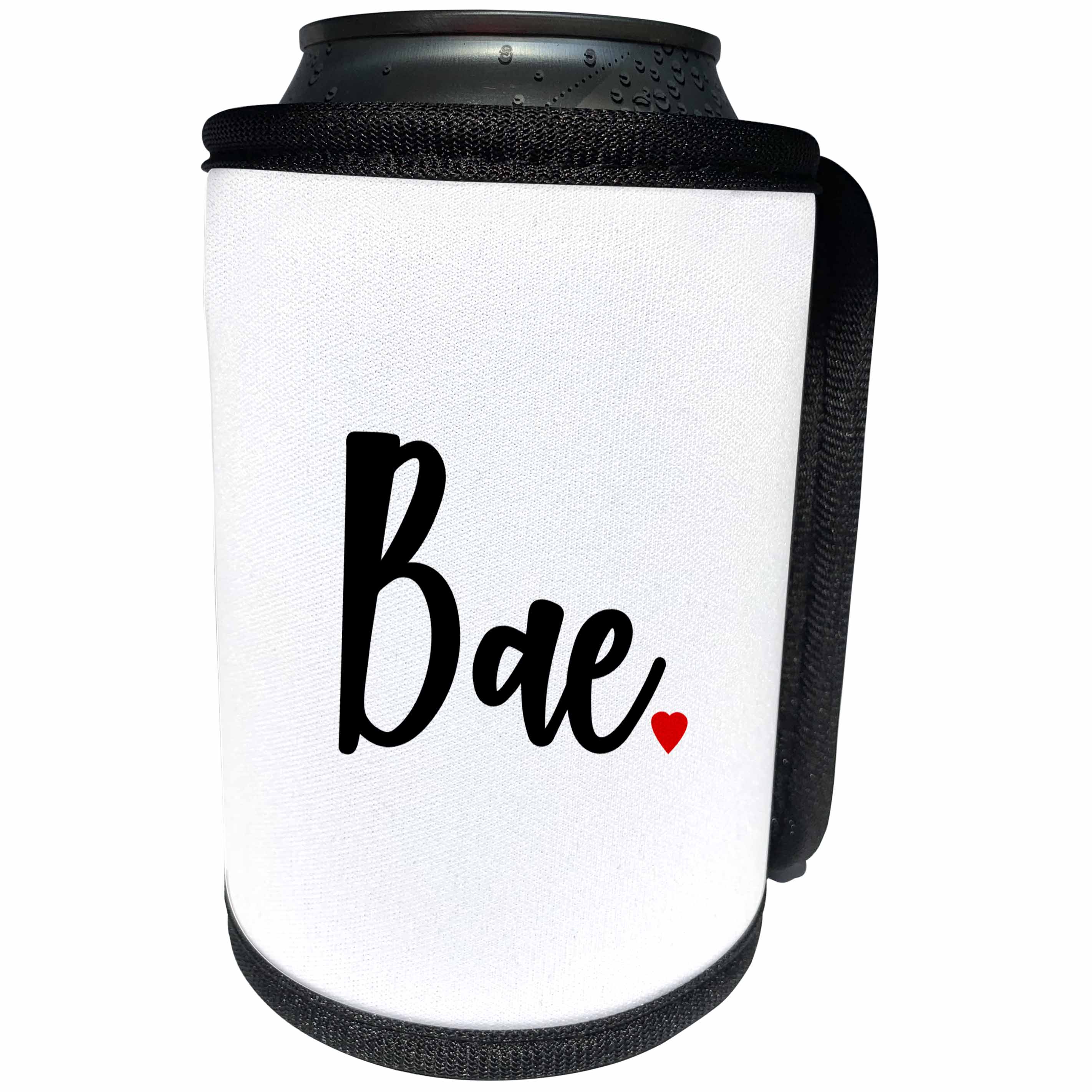 3dRose Janna Salak Designs Text Art - Bae - Can Cooler Bottle Wrap (cc_266113)