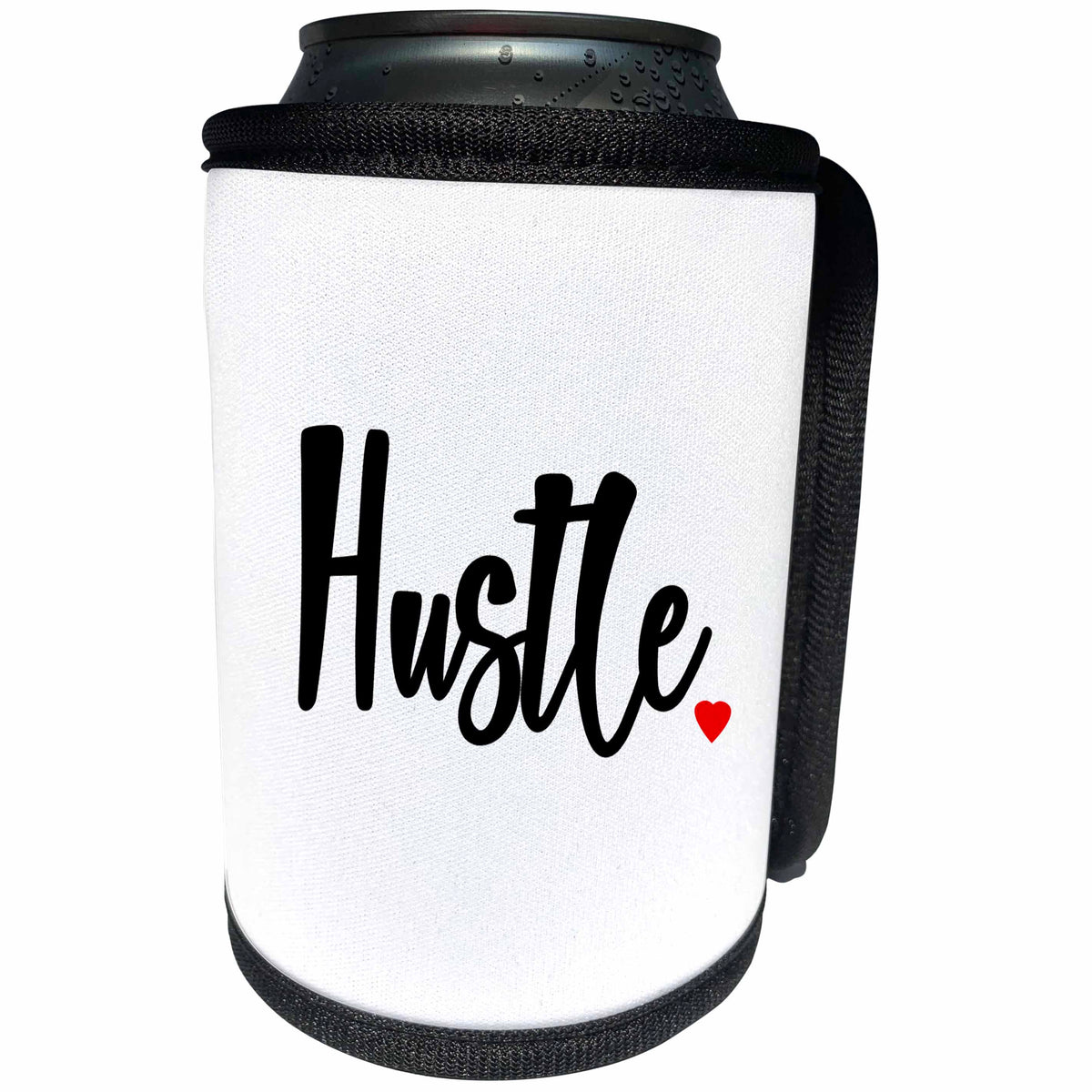 3dRose Janna Salak Designs Text Art - Hustle - Can Cooler Bottle Wrap (cc_266114)