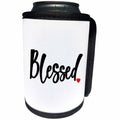 3dRose Janna Salak Designs Text Art - Blessed - Can Cooler Bottle Wrap (cc_266115)
