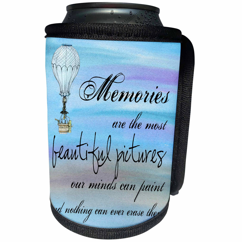 3dRose Sven Herkenrath Quotes - Beautiful Memories Quote Inspirational - Can Cooler Bottle Wrap (cc_266142)