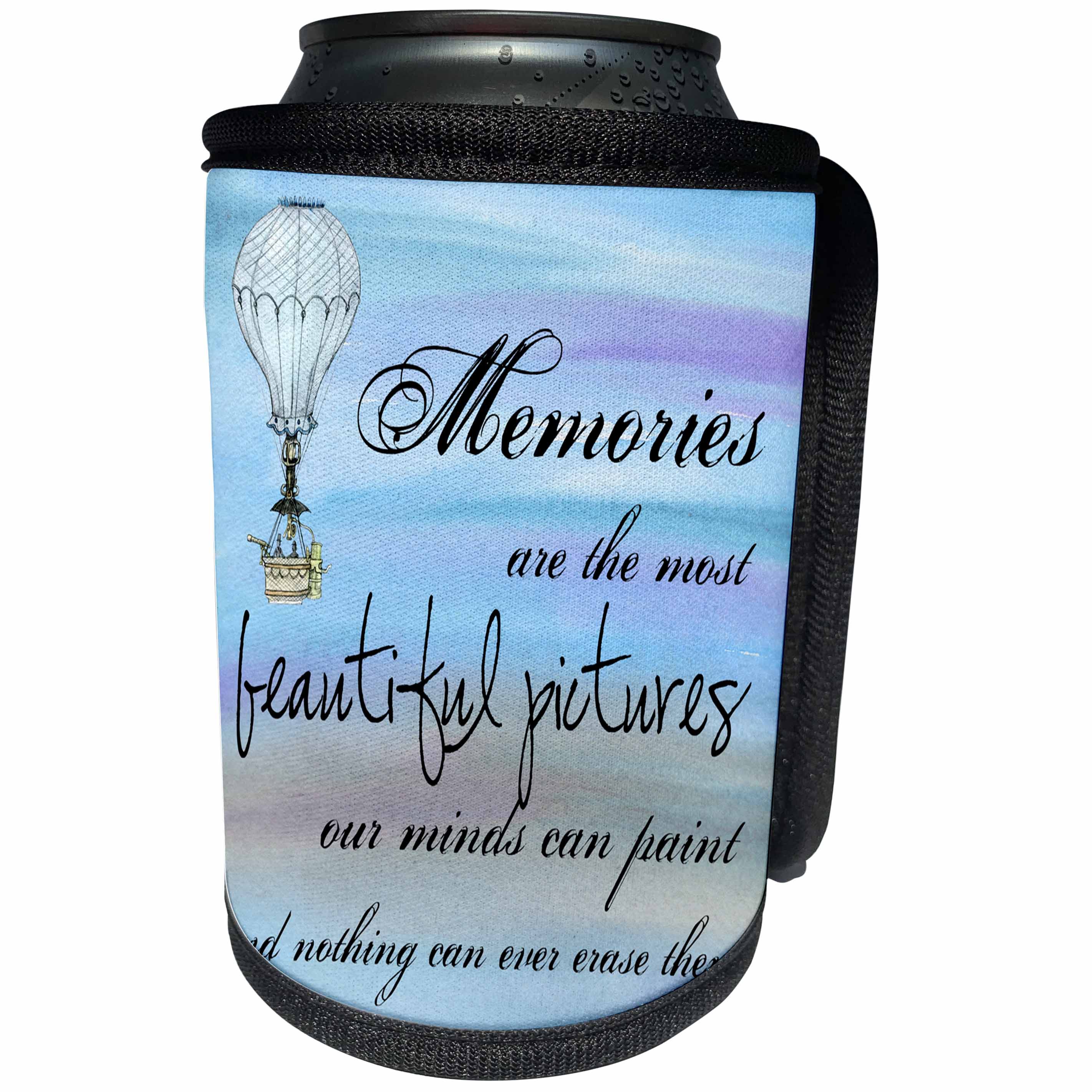 3dRose Sven Herkenrath Quotes - Beautiful Memories Quote Inspirational - Can Cooler Bottle Wrap (cc_266142)
