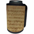 3dRose Sven Herkenrath Music - Vintage Music Sheet Grunge Paper Background - Can Cooler Bottle Wrap (cc_266144)