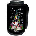 3dRose Sven Herkenrath Animal - Xmas Pug Dog in Christmas Style with Gifts and Snowflakes - Can Cooler Bottle Wrap (cc_266153)