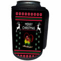 3dRose Sven Herkenrath Christmas - Lovebird Parrots Animal with Merry Christmas Deer - Can Cooler Bottle Wrap (cc_266154)