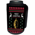 3dRose Sven Herkenrath Christmas - Buddha Symbol Yoga with Xmas Merry Christmas Deer - Can Cooler Bottle Wrap (cc_266159)