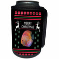 3dRose Sven Herkenrath Christmas - Merry Christmas Xmas and Snowflake with Discus Fish - Can Cooler Bottle Wrap (cc_266162)
