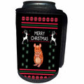 3dRose Sven Herkenrath Christmas - Hamster Animal with Merry Christmas Celebration Deer - Can Cooler Bottle Wrap (cc_266172)