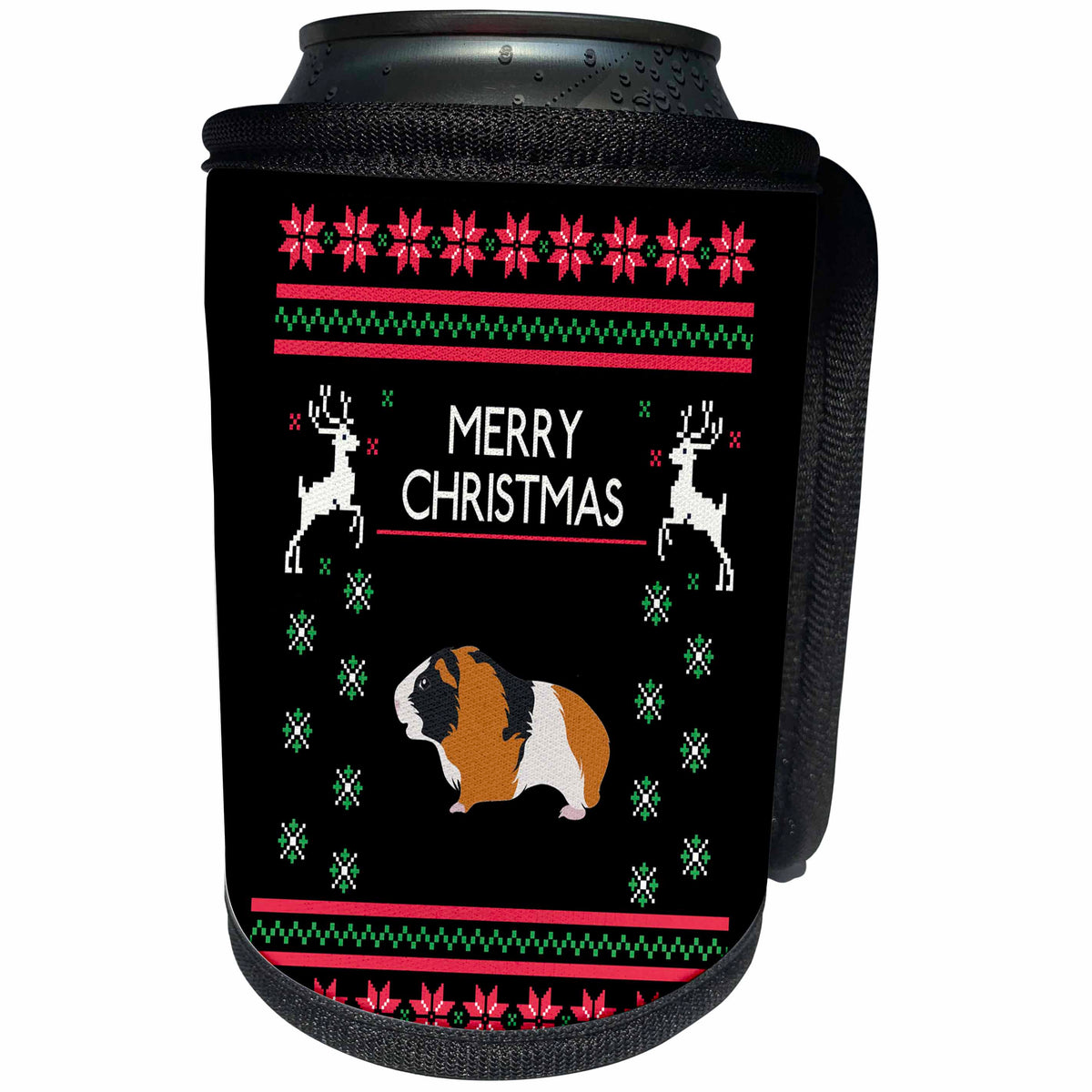 3dRose Sven Herkenrath Christmas - Guinea Pig Animal with Christmas Xmas Celebration - Can Cooler Bottle Wrap (cc_266176)