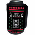 3dRose Sven Herkenrath Christmas - Merry Christmas Celebration Season with Pug Dog Animal - Can Cooler Bottle Wrap (cc_266181)