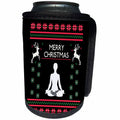 3dRose Sven Herkenrath Buddha - Buddha Symbol Yoga with Xmas Merry Christmas Deer - Can Cooler Bottle Wrap (cc_266192)