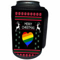 3dRose Sven Herkenrath LGBT - LGTB Heart Gay Lesbian with Merry Christmas - Can Cooler Bottle Wrap (cc_266196)