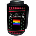 3dRose Sven Herkenrath LGBT - LGTB Gay Lesbian with Merry Christmas - Can Cooler Bottle Wrap (cc_266200)
