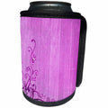 3dRose Sven Herkenrath Abstract - Pink Purple Background with Floral Flower Style - Can Cooler Bottle Wrap (cc_266207)