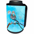 3dRose Sven Herkenrath Watercolor - Watercolor Design of Budgerigar Budgie Parrot - Can Cooler Bottle Wrap (cc_266212)