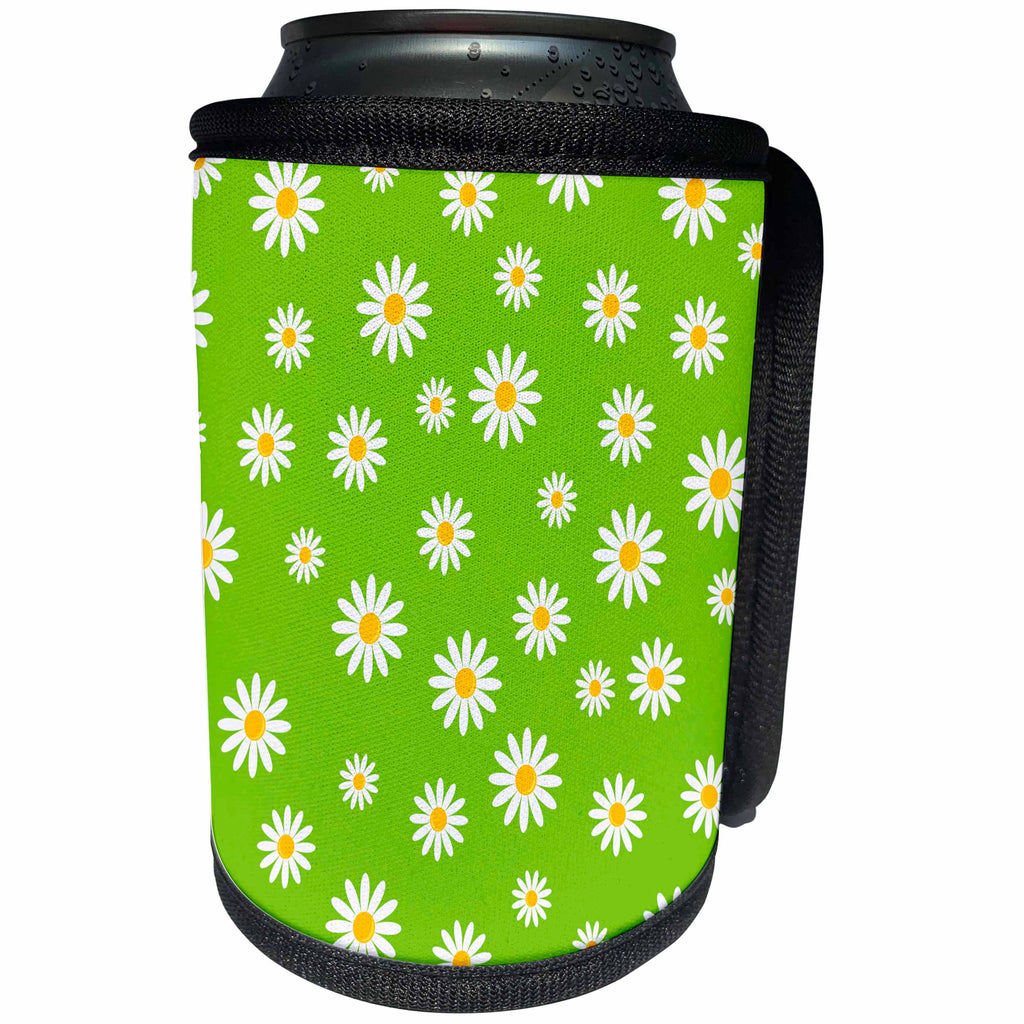 3dRose Sven Herkenrath Abstract - Pattern Art of Daisy Flower Blossom Nature - Can Cooler Bottle Wrap (cc_266227)
