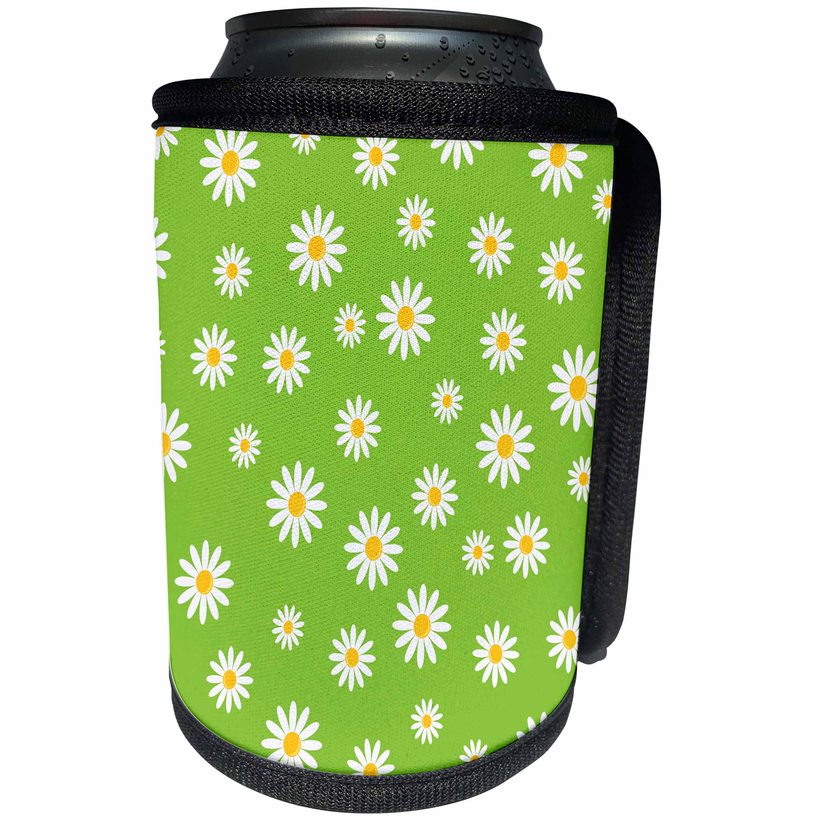 3dRose Sven Herkenrath Abstract - Pattern Art of Daisy Flower Blossom Nature - Can Cooler Bottle Wrap (cc_266227)