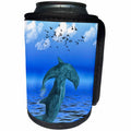 3dRose Sven Herkenrath Fantasy - Fantasy Art of Dolphin with View over the Sea - Can Cooler Bottle Wrap (cc_266228)