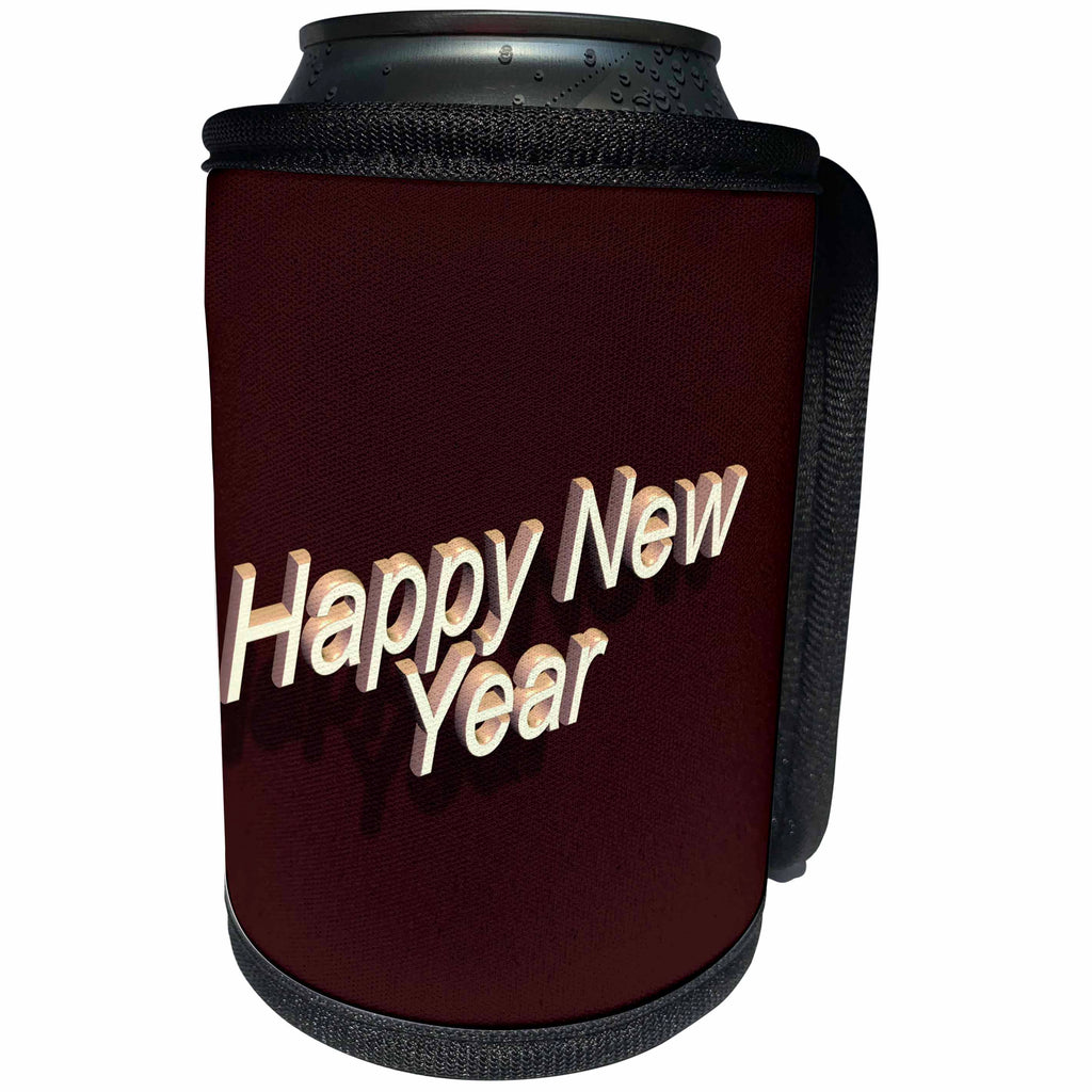 3dRose Sven Herkenrath Season - Happy New Year 2018 Celebration Season - Can Cooler Bottle Wrap (cc_266235)