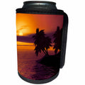 3dRose Sven Herkenrath Nature - Sunset Sunrise with Sea View and Palm Trees - Can Cooler Bottle Wrap (cc_266239)
