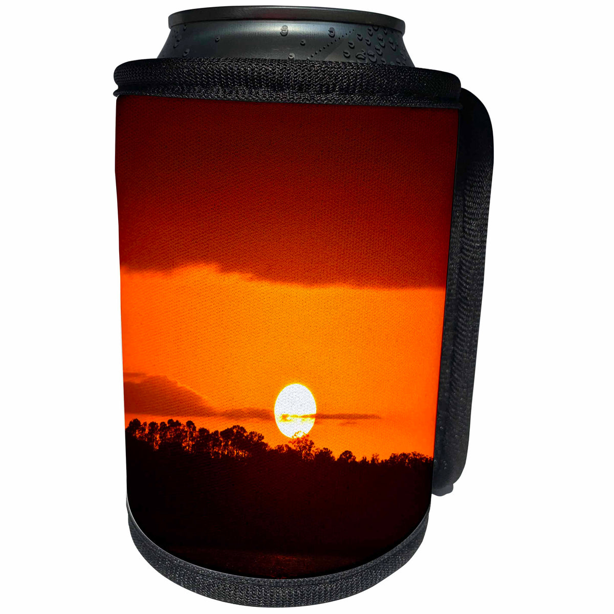 3dRose Sven Herkenrath Nature - Sunset Sunrise with Sun in the Front Holiday Travel - Can Cooler Bottle Wrap (cc_266253)