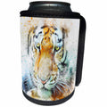 3dRose Sven Herkenrath Animal - Watercolor Tiger Illustration Abstract Art Zoo Wildlife - Can Cooler Bottle Wrap (cc_266256)