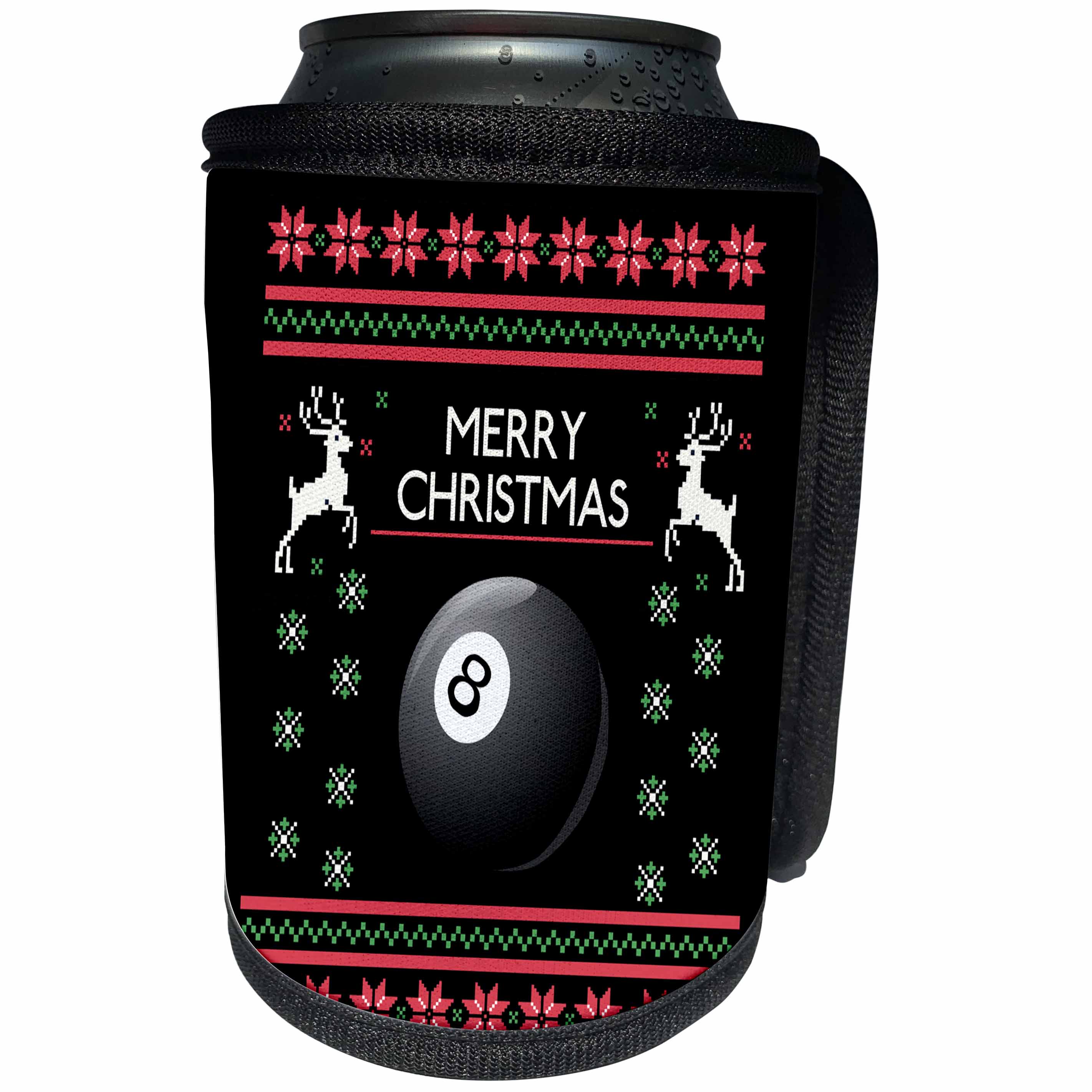 3dRose Sven Herkenrath Sport - Billiard Pool Game Play Xmas Merry Christmas - Can Cooler Bottle Wrap (cc_266261)