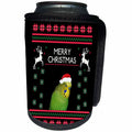 3dRose Sven Herkenrath Animal - Funny Budgie Budgerigar Parrot Xmas Christmas - Can Cooler Bottle Wrap (cc_266262)