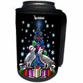 3dRose Sven Herkenrath Animal - African Grey Parrot with Christmas Tree and Gift Boxes - Can Cooler Bottle Wrap (cc_266266)