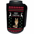 3dRose Sven Herkenrath Animal - Maine Coon Cat Pet with Xmas Merry Christmas Deer - Can Cooler Bottle Wrap (cc_266268)
