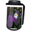3dRose SmudgeArt Photography Art Designs - Purple Butterfly n Daisy - Can Cooler Bottle Wrap (cc_26627)