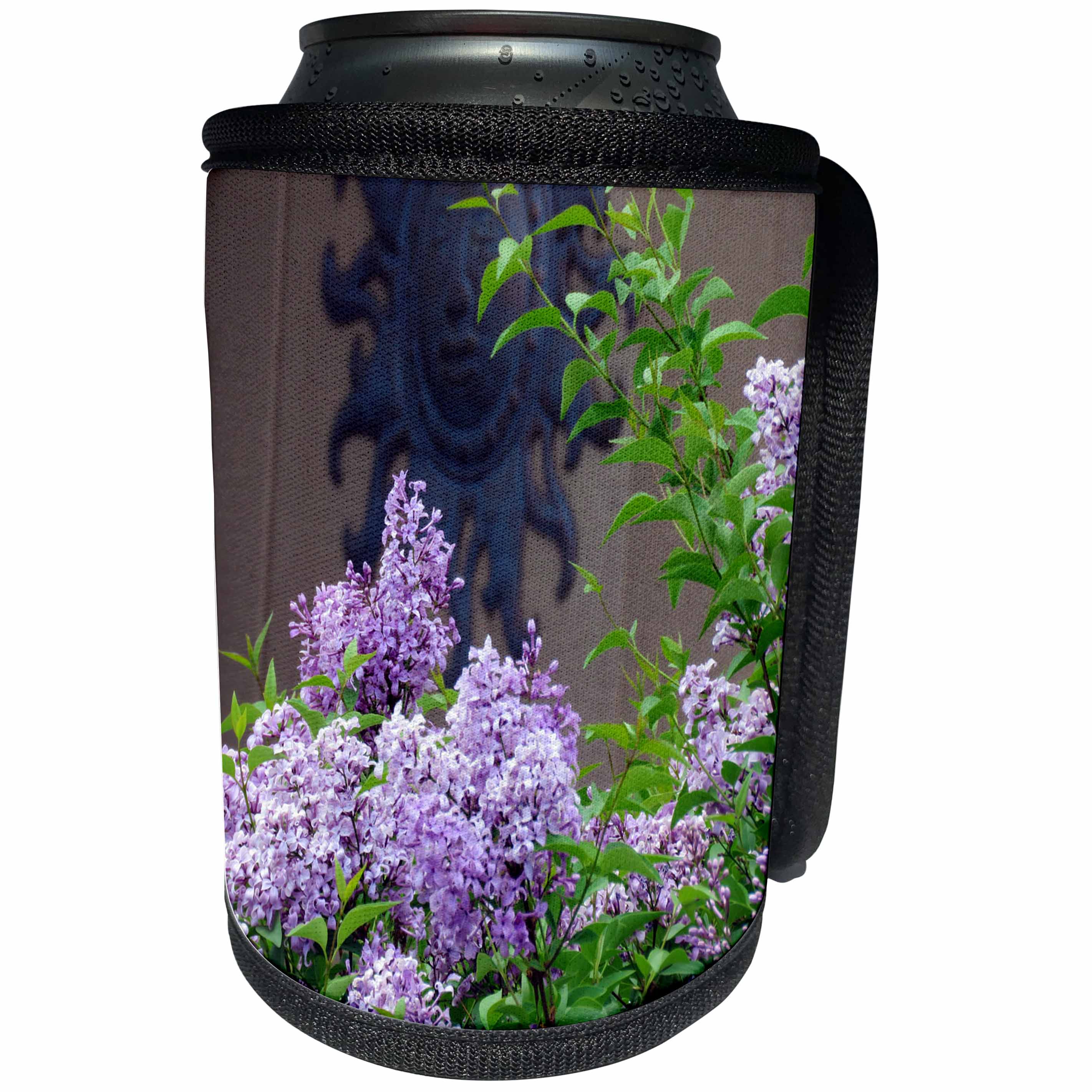 3dRose Jos Fauxtographee- Lilacs - Beautiful Lilacs in a Yard with a Sunray Backdrop - Can Cooler Bottle Wrap (cc_266278)